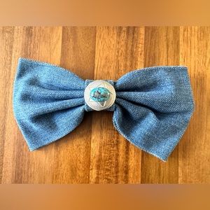Whittall & Shon Vintage Denim Hair Bow Barrette